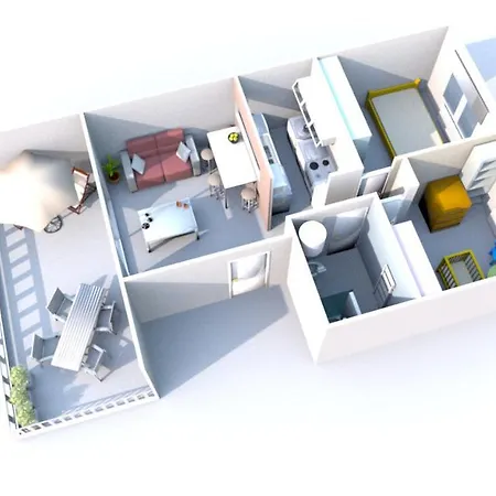 Centre Logement 3 Pieces Avec Terrasse Apartment